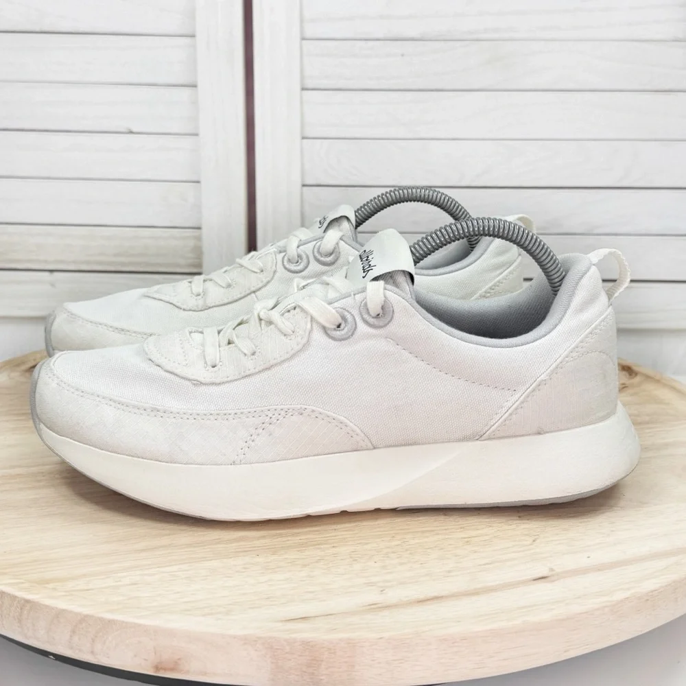 Allbirds Courier Lace Up Canvas Running Shoes Sneakers Blizzard White Womens 10‎